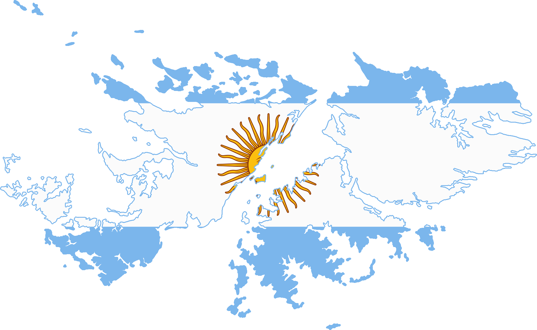 Islas Malvinas con bandera Argentina
